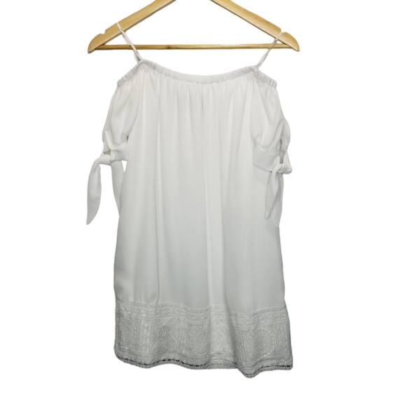 Lulus Dress XS Moment In The Sun White Lace Off-the-Shoulder - Picture 3 of 9